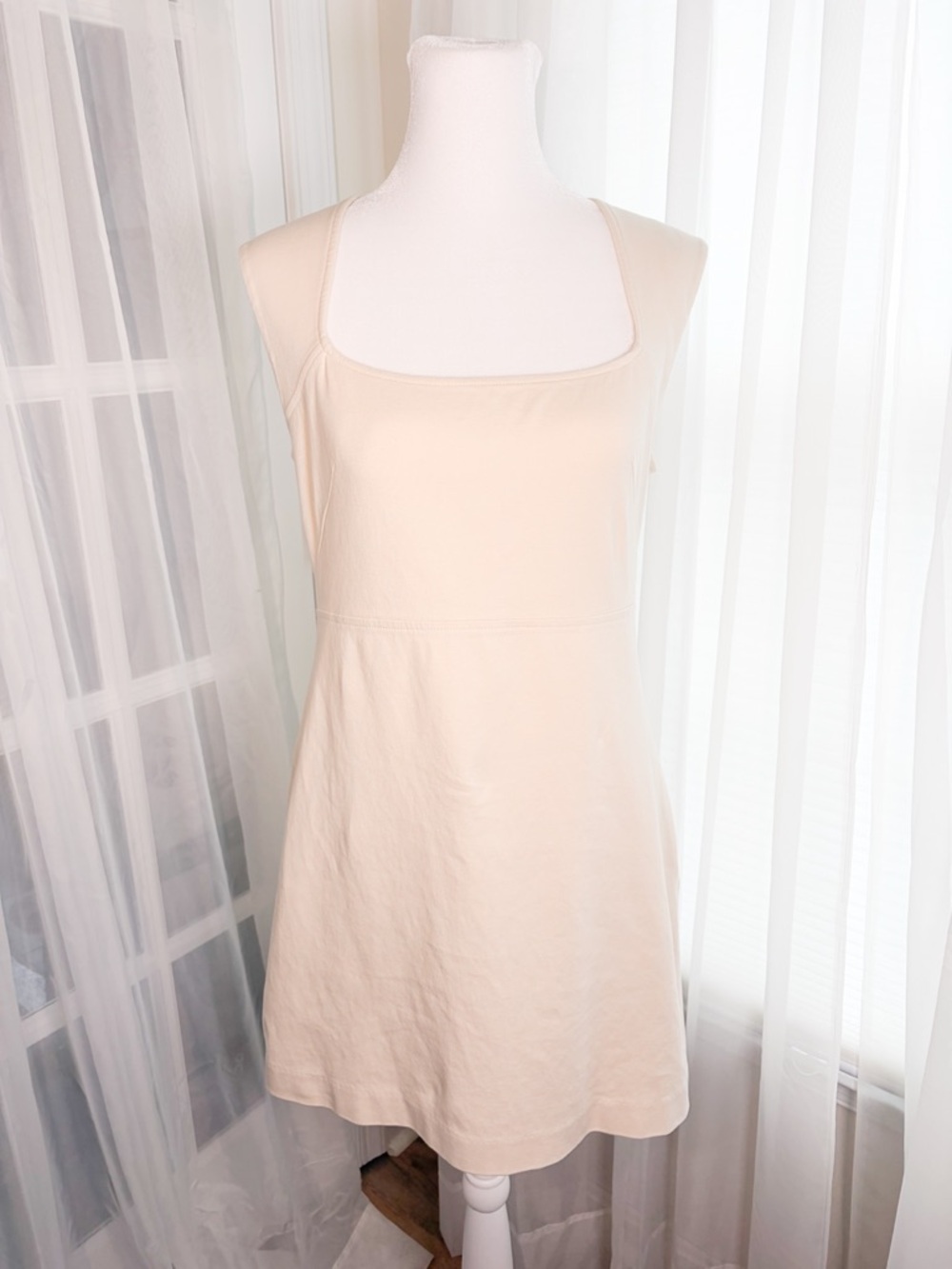 Everlane Cream Square Neck Tank Dress